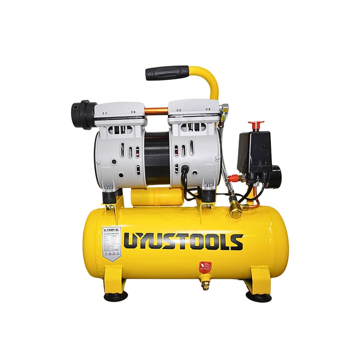 UYUSTOOLS - Compresora de aire Compresora silenciosa 8L-550W UYUSTOOLS