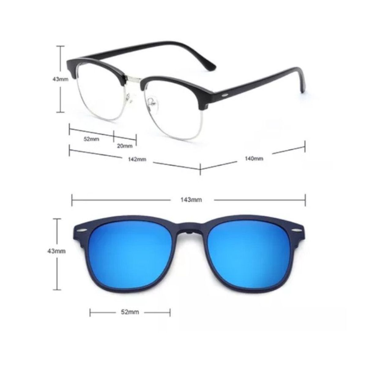 GENERICO - Lentes 5 en 1 Unisex Urbanos Moda: Transforma tu Estilo