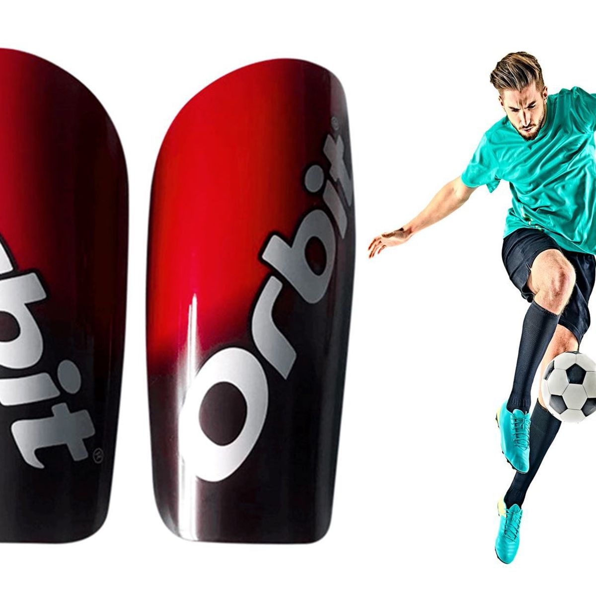 ORBIT - CANILLERA PARA FÚTBOL ADULTO ROJO