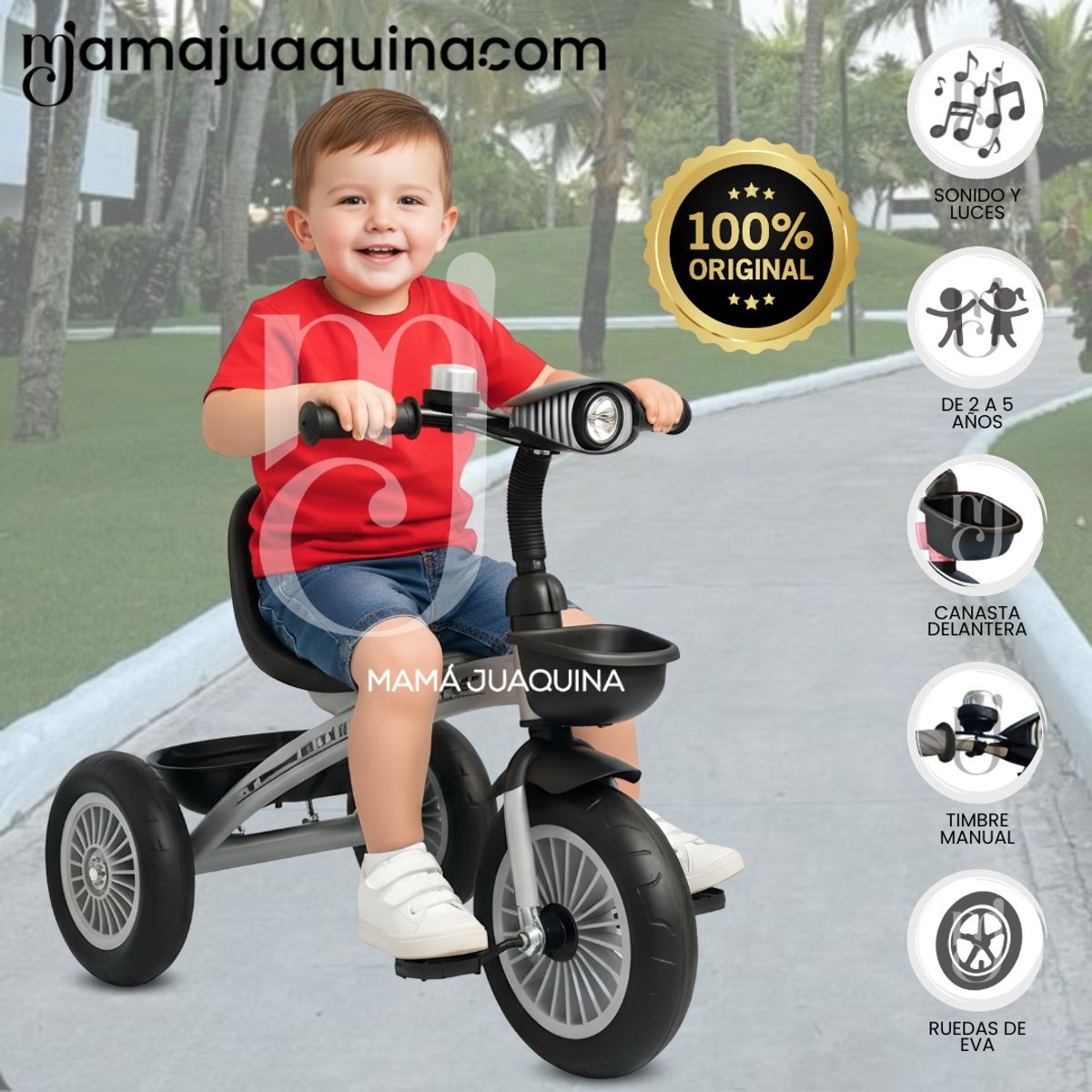 DOUX BEBE - Triciclo Chavito Musical «TRIKE» Black
