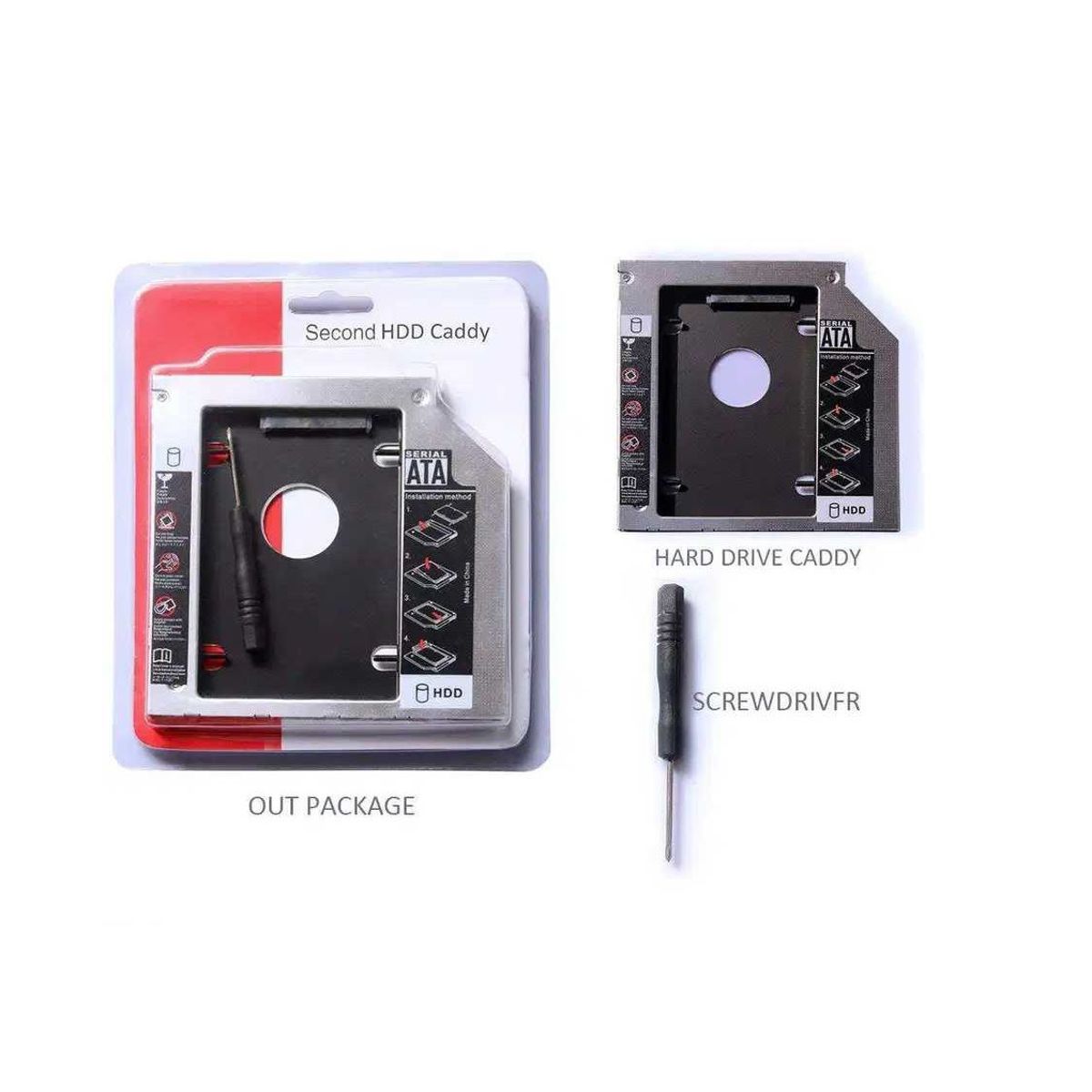 GENERICO - Adaptador Caddy Slim 95mm Para Disco DuroDisco SSD de Laptop