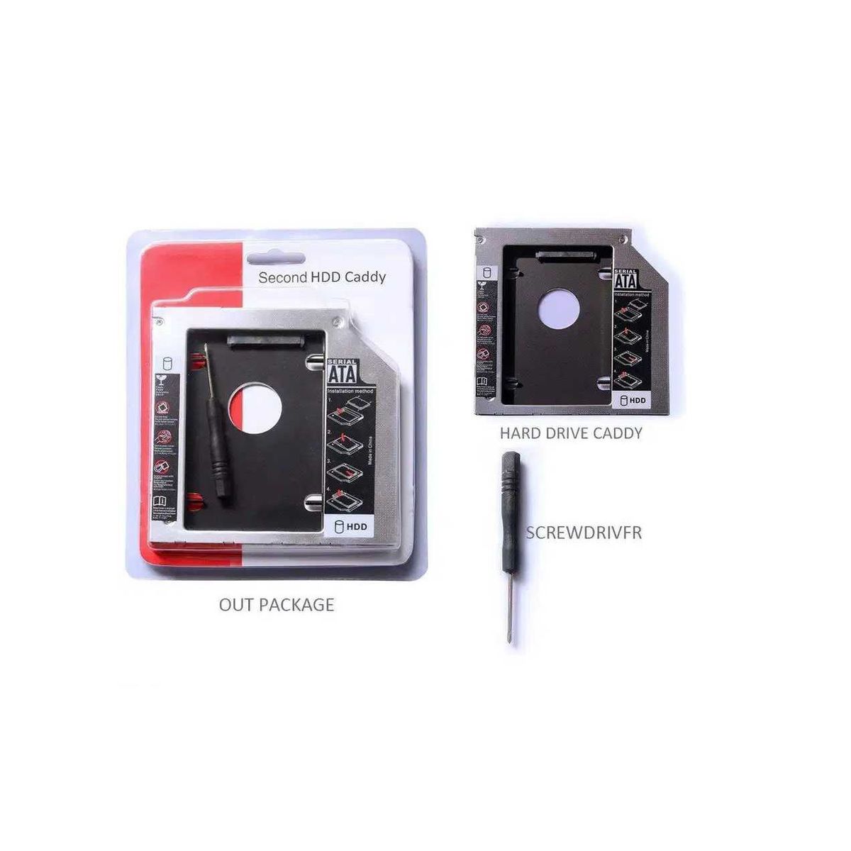 GENERICO - Adaptador Caddy Slim 95mm Para Disco DuroDisco SSD de Laptop