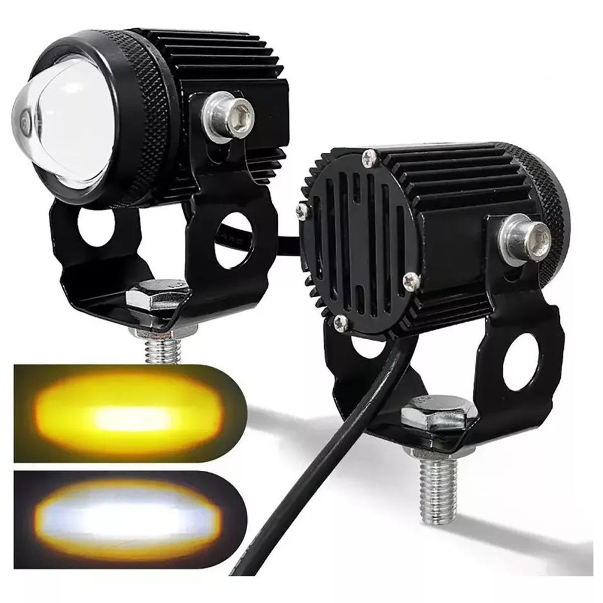 JET - Par Luces Led Auxiliares Faros De Lupa Para Auto Moto