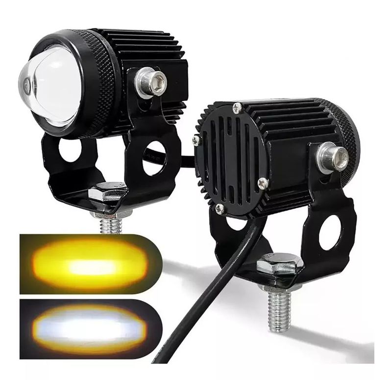 JET - Par Luces Led Auxiliares Faros De Lupa Para Auto Moto