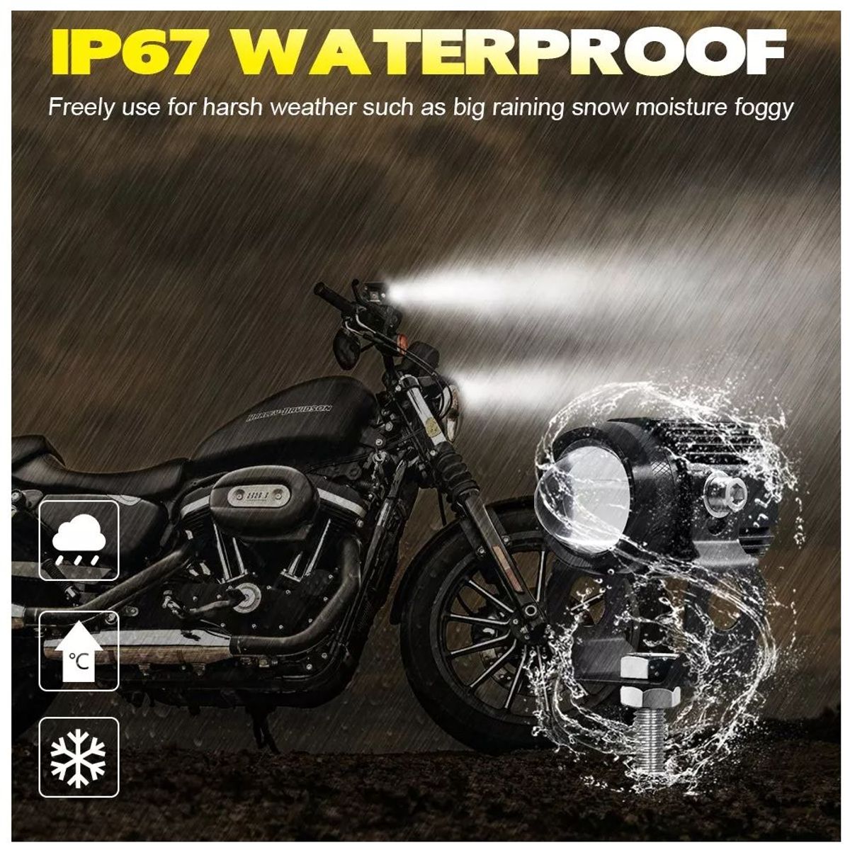 JET - Par Luces Led Auxiliares Faros De Lupa Para Auto Moto