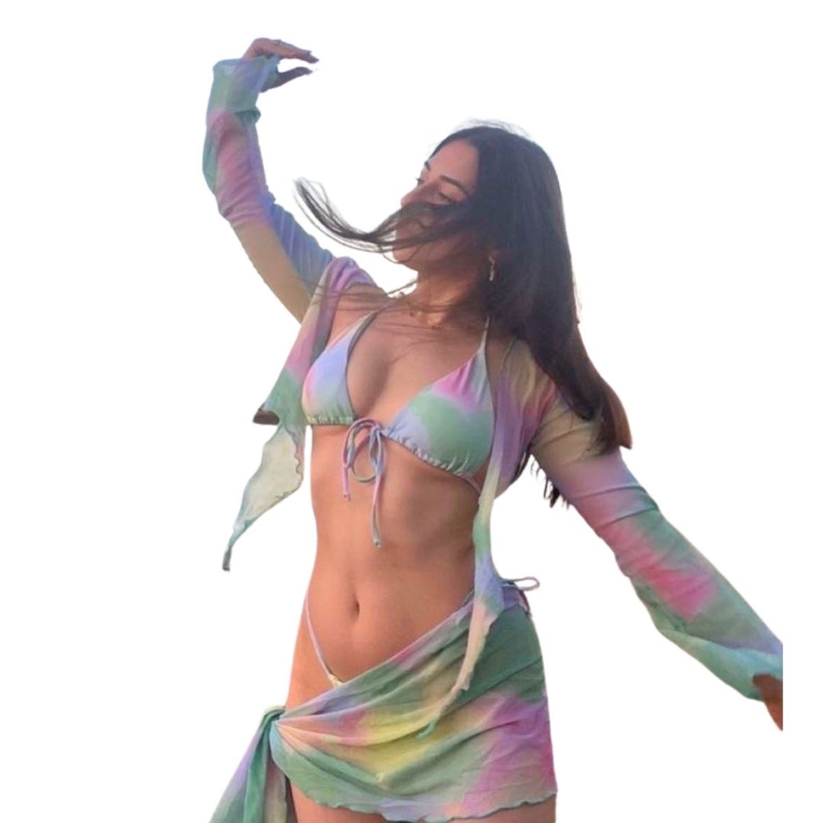 LIMA BIKINI - Bikini 4 piezas tie dye verde claro Lima bikini