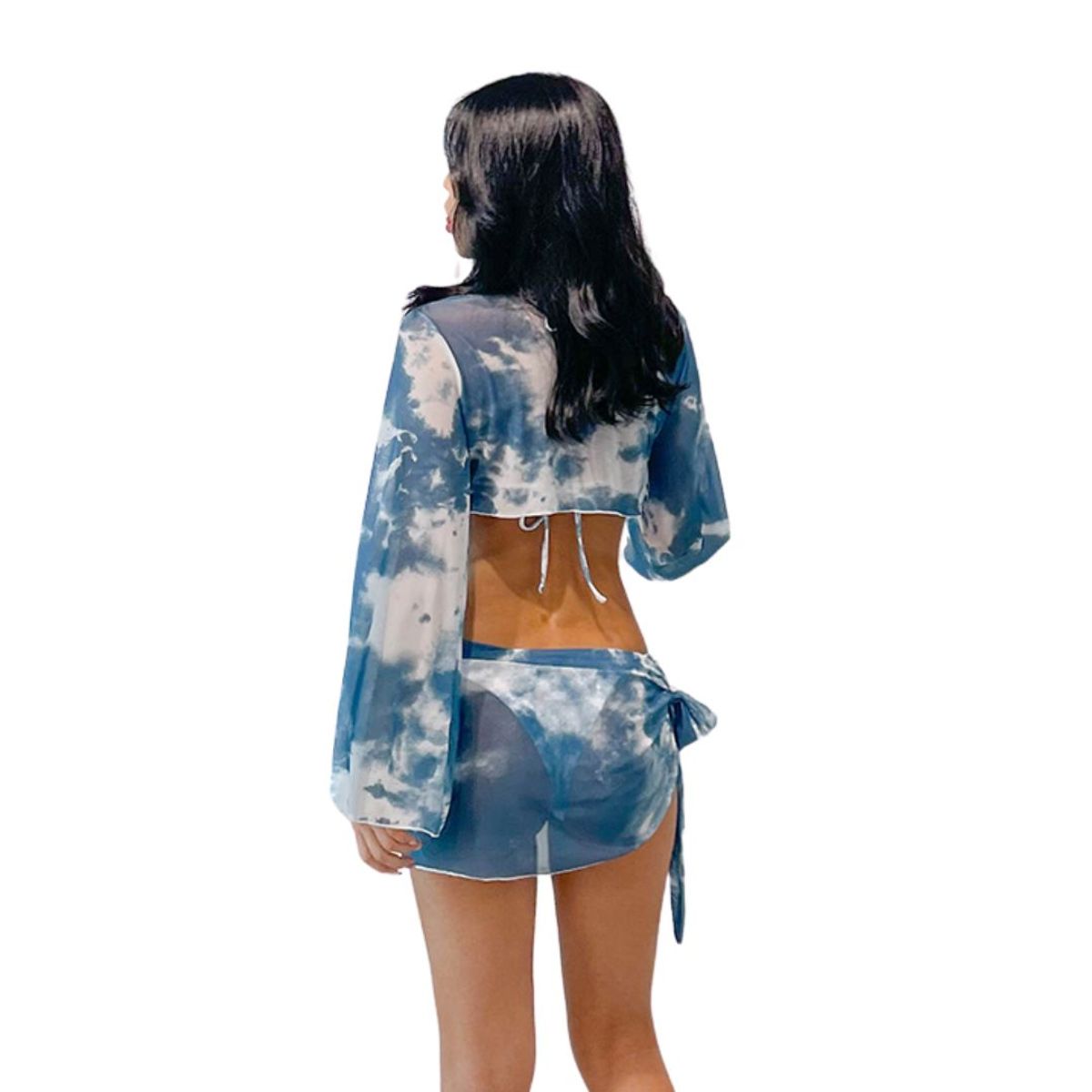 LIMA BIKINI - Bikini 4 piezas tie dye blue Lima bikini