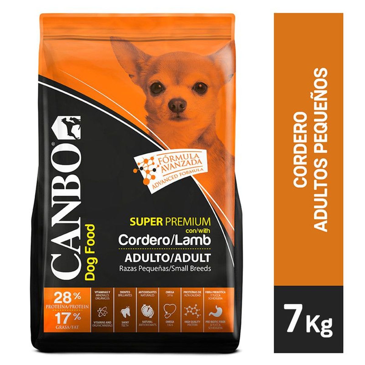 CANBO - CANBO PERROS ADULTOS 7 KG - RAZA PEQUEÑA - CORDERO (NARANJA)