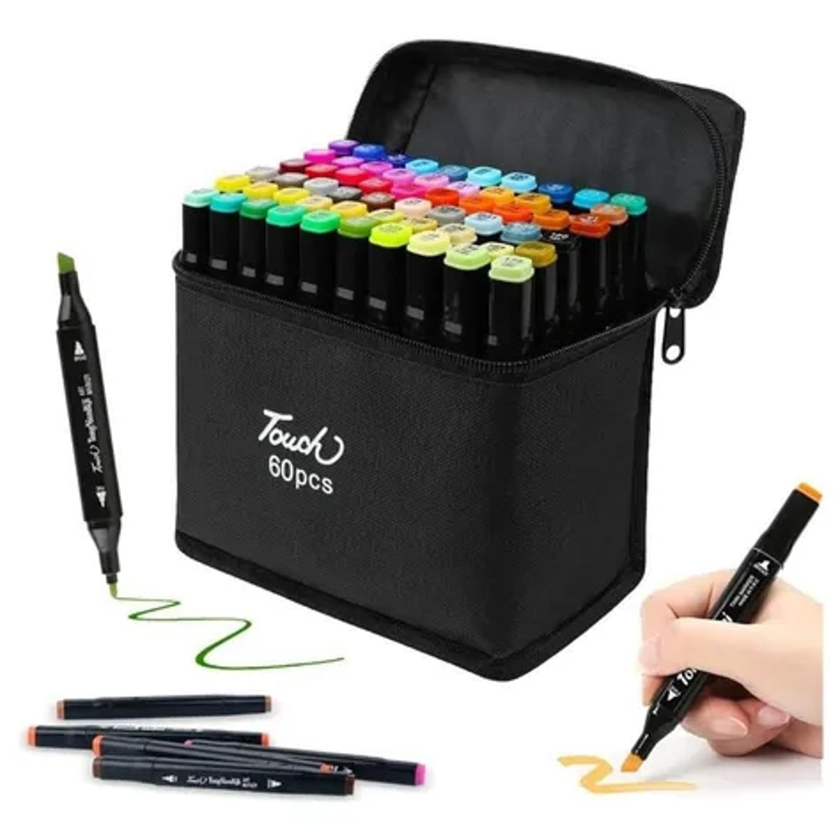 GENERICO - Plumones Touch Doble Punta con Estuche Set 60