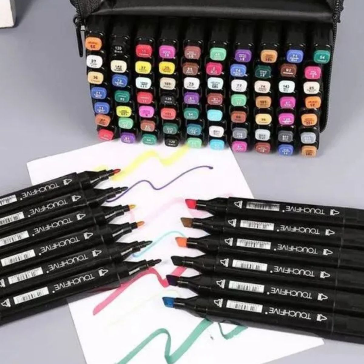 GENERICO - SET DE 204 PLUMONES Y MARCADORES DOBLE PUNTA CON ESTUCHE