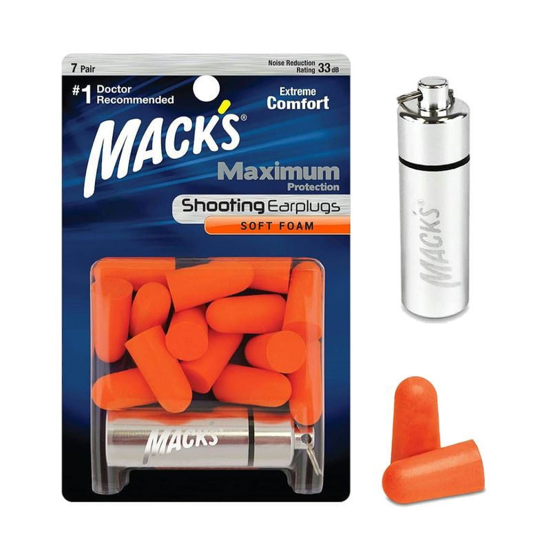 GENERICO - Tapón de Oídos Tapón Antiruido para ruidos fuertes 33dB NARANJA 14ud - MACKS