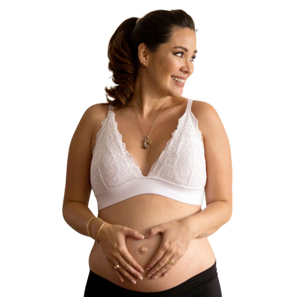 GENERICO - Sostén Maternal Halter Broche Lactancia Pretina Ancha Blanco