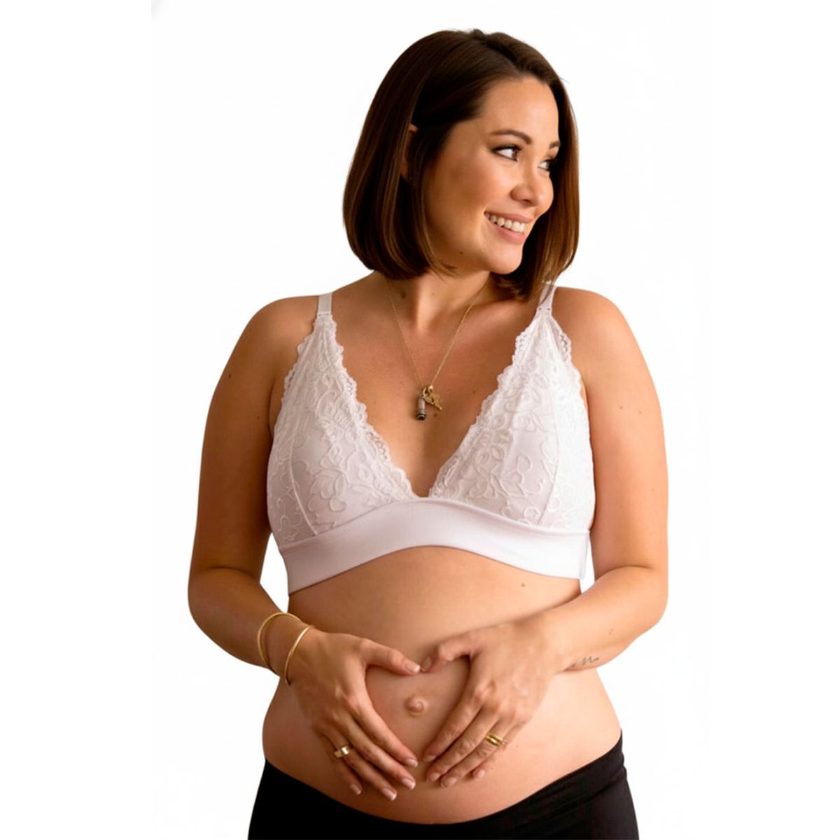 GENERICO - Sostén Maternal Halter Broche Lactancia Pretina Ancha Blanco