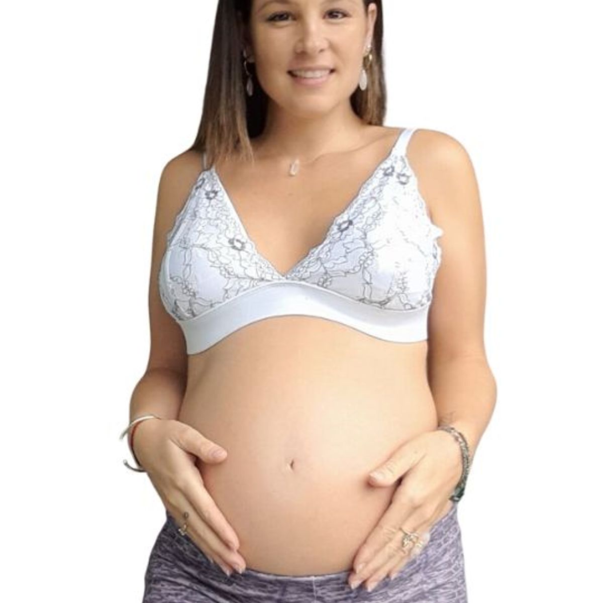 GENERICO - Sostén Maternal Halter Broche Lactancia Pretina Ancha Floreado