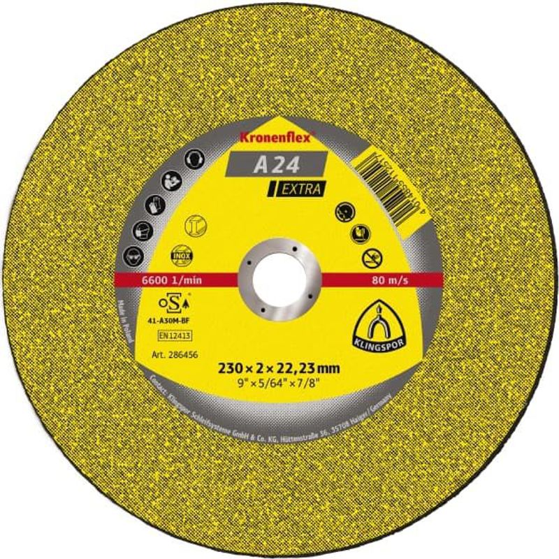 KLINGSPOR - Disco Corte Metal Klingspor A24 Extra 7"x7/8"x1/8" 13490 - Amarillo