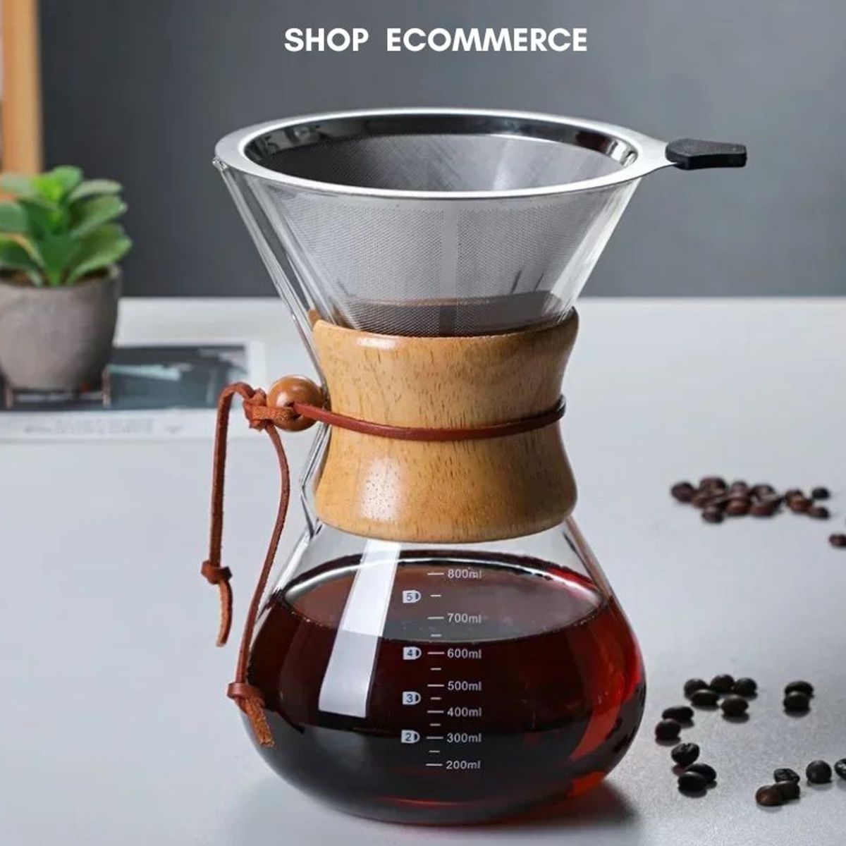 GENERICO - Cafetera CHEMEX 800ml  filtro de acero