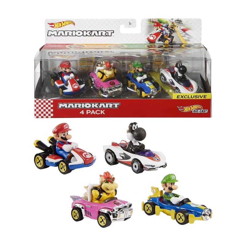 HOT WHEELS - HOT WHEELS MARIO KART PACK 4 VEHICULOS MODELO C