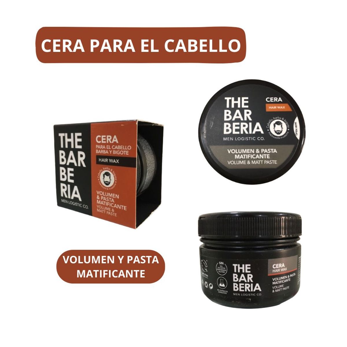 GENERICO - Cera Moldeadora para Cabello Barba y Bigote The Barberia Men x 70 g