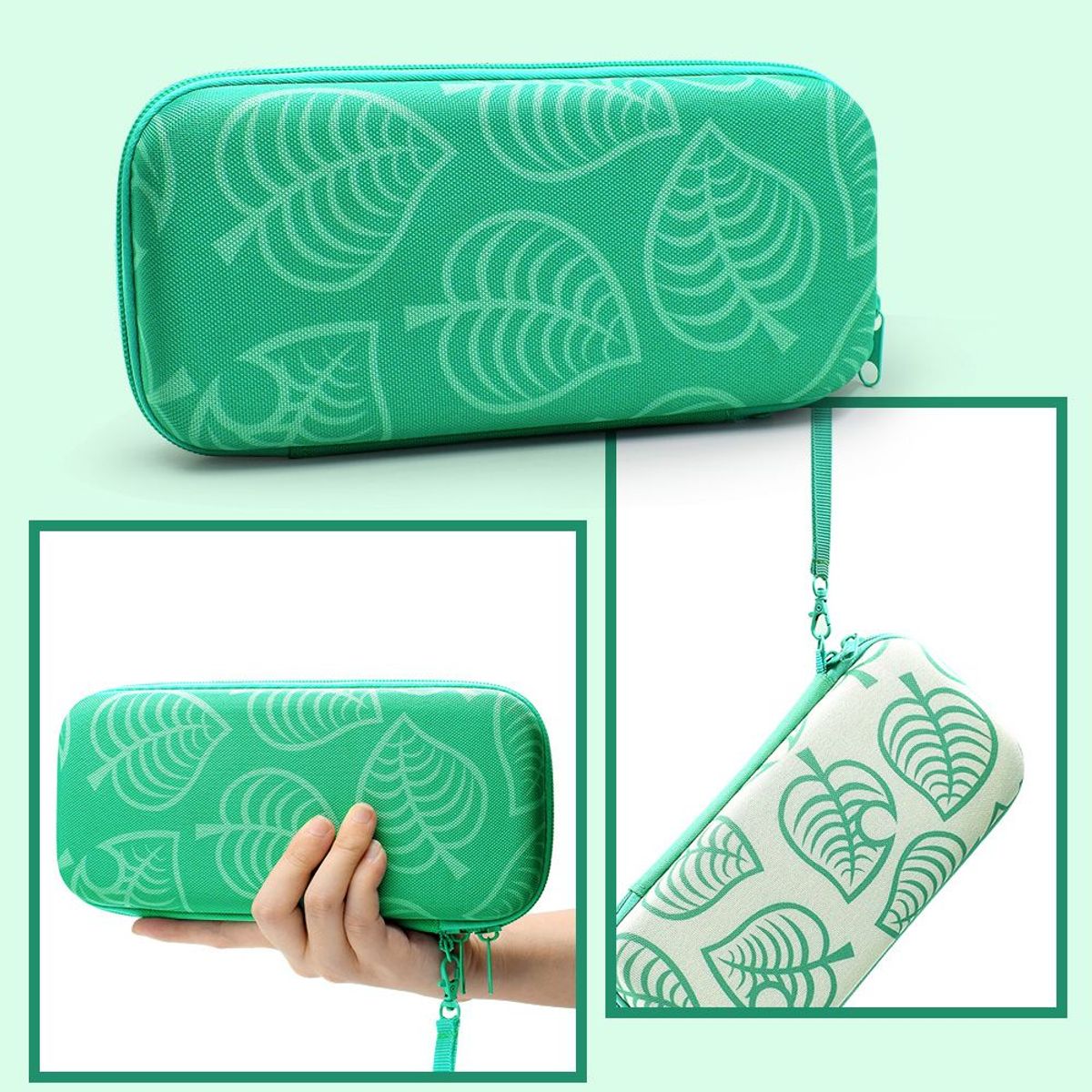 VARIOS - Estuche para Nintendo Switch y Oled Animal Verde Oscu con Blanco Mod B