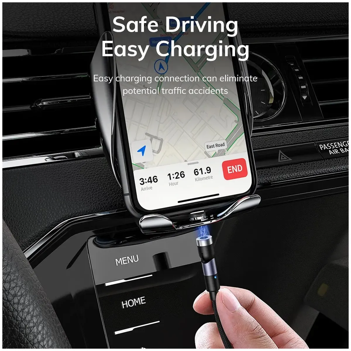 GENERICO - Cable de carga magnética 3 en 1, AUTO USB / tipo C / tipo iphone