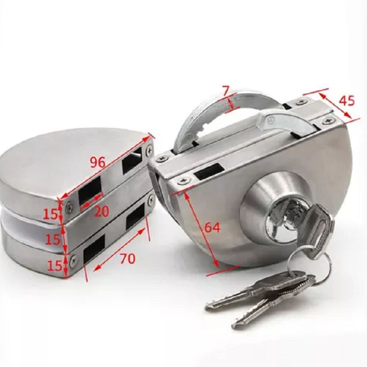 GENERICO - Cerradura Doble Seguridad Para Puerta De Vidrio A Vidrio