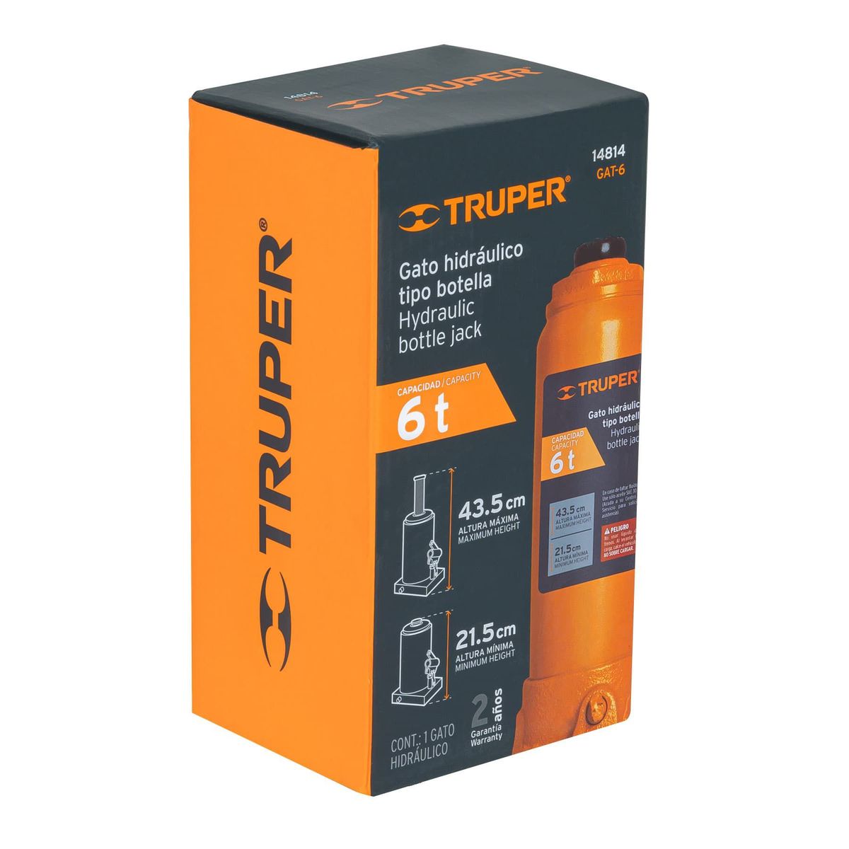 TRUPER - Gato hidráulico de botella de 6 Ton