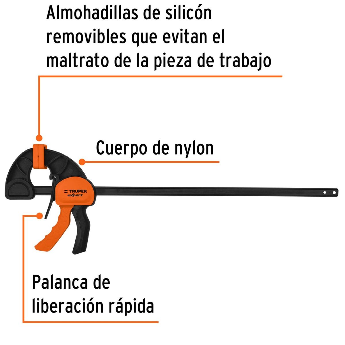 TRUPER - Prensa de ajuste rápido 18 pulgadas rudo prensa sargento Truper Expert