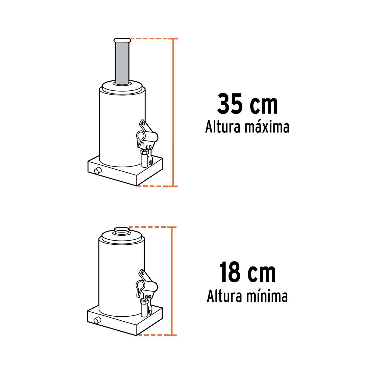 TRUPER - Gato hidráulico de botella de 2 Ton