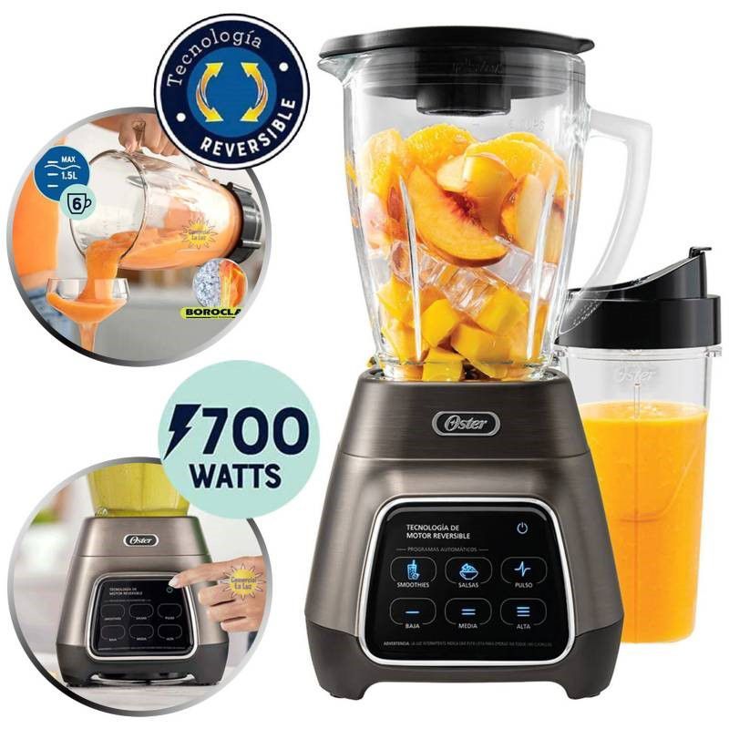 OSTER - LICUADORA CON TECNOLOGÍA REVERSIBLE VASO OSTER BLSTPYG1312XBG-GRIS