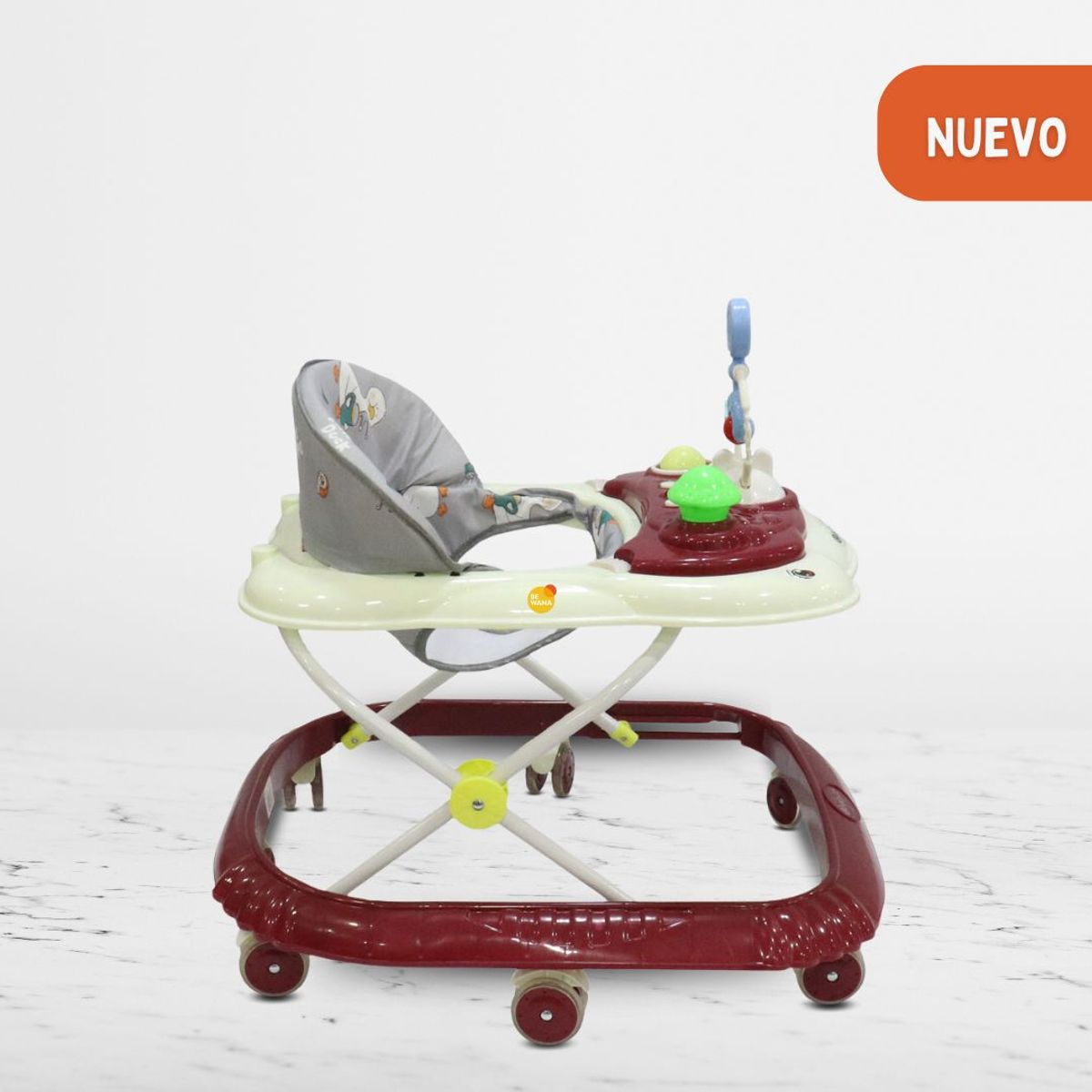 EBABY - Andador con bandeja divertida para Bebés «CRISTAL» Red