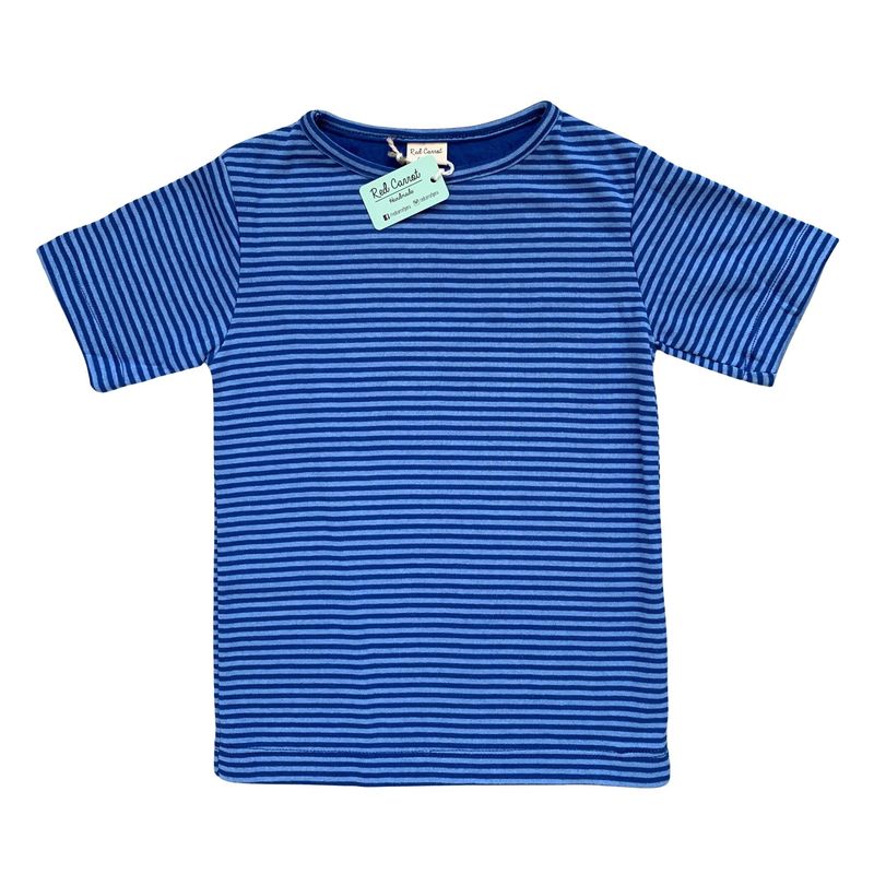 RED CARROT - Polo unisex niño manga corta azul y celeste rayado