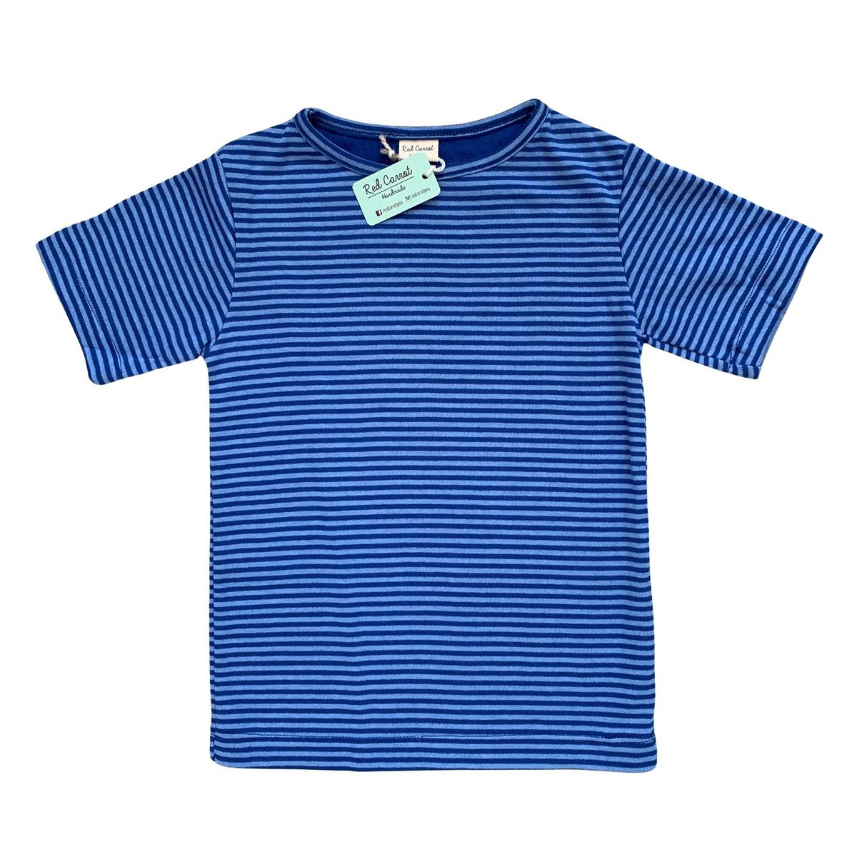 RED CARROT - Polo unisex niño manga corta azul y celeste rayado