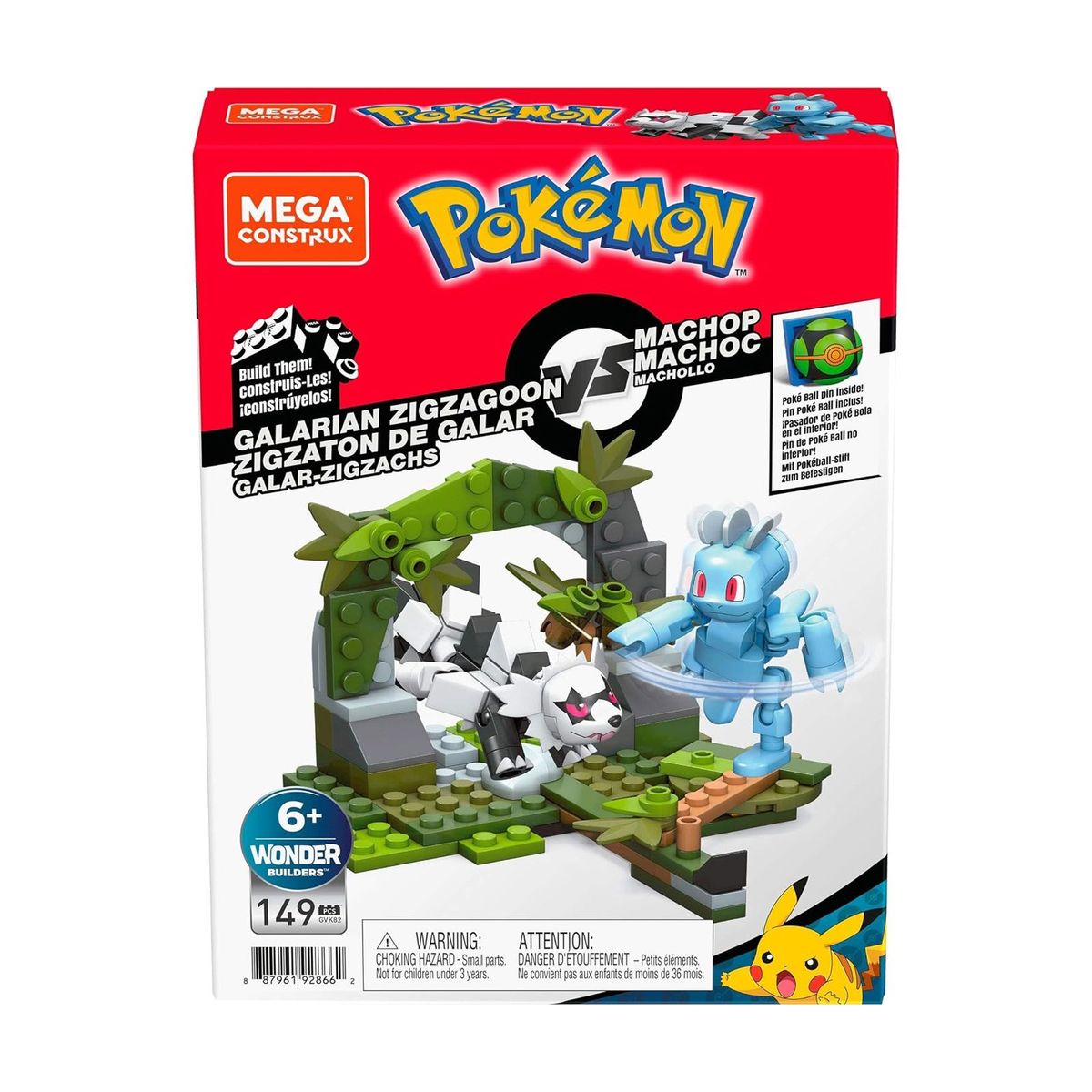 MEGA CONSTRUX - Mega Construx Pokemon Machop vs Galarian Zigzagoon