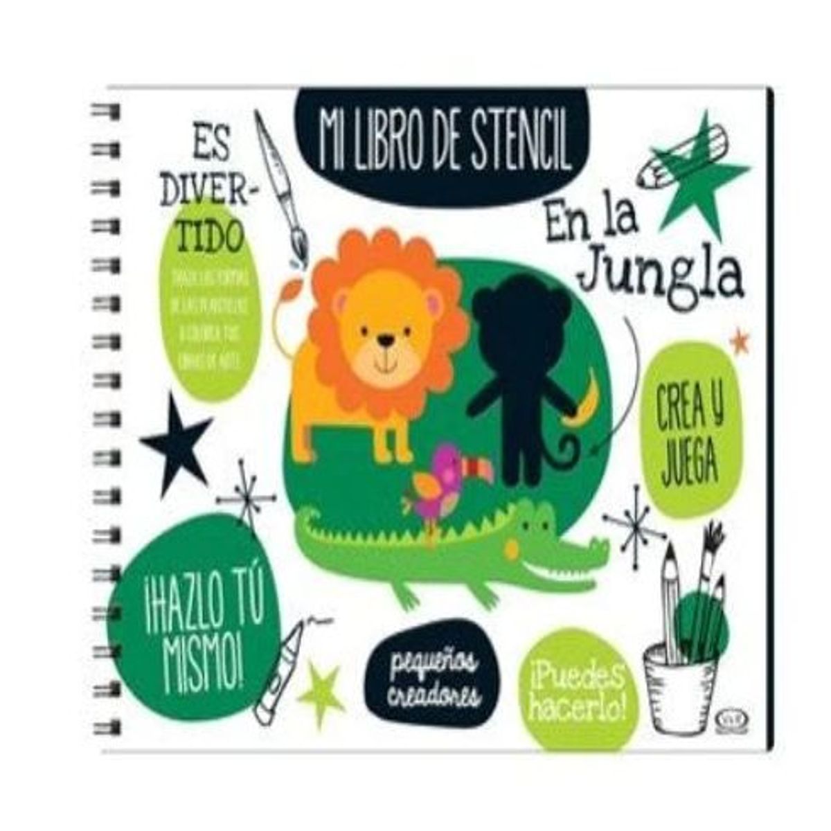 GENERICO - Libro Infantil Mi Libro de Stencil- En la Jungla