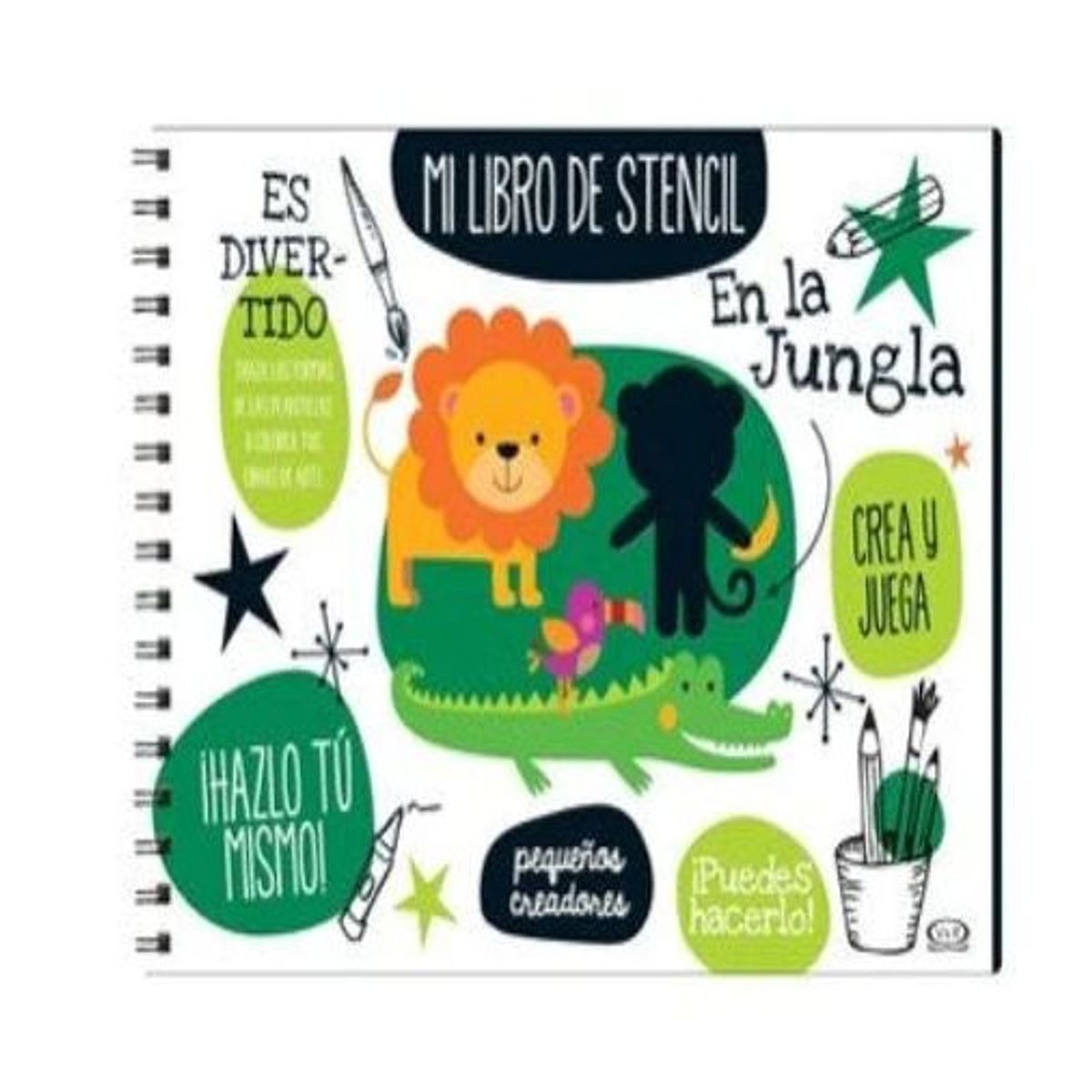 GENERICO - Libro Infantil Mi Libro de Stencil- En la Jungla