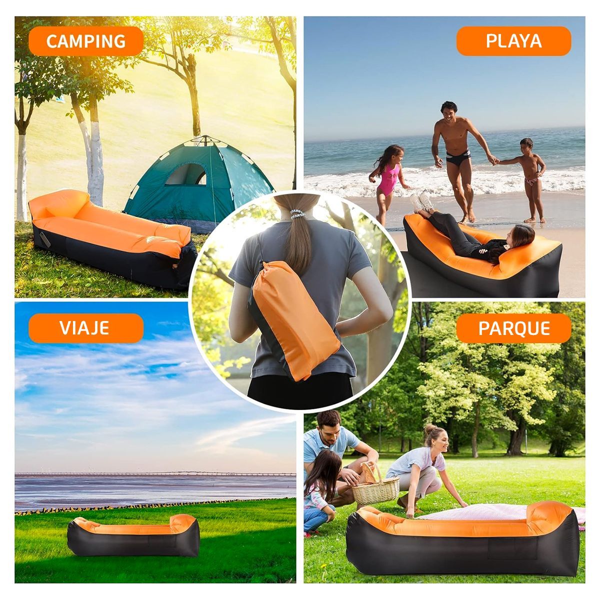 GENERICO - Sofá Tumbona Silla Puff Inflable Playa Piscina Jardín