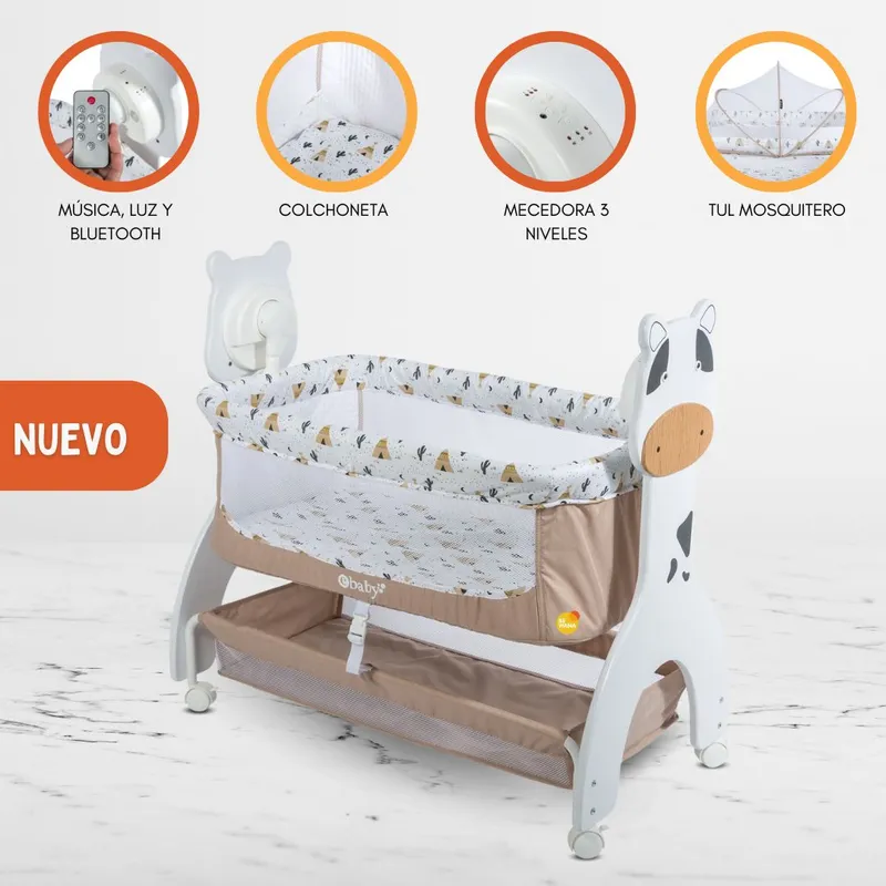 EBABY - Cuna Colecho para Bebe EBABY «AURA» Beige