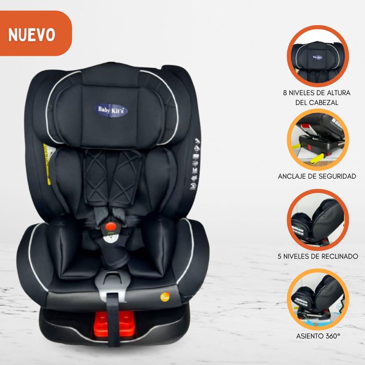 BABY KITS - Silla de Auto para Bebé «BARLETTA» Black