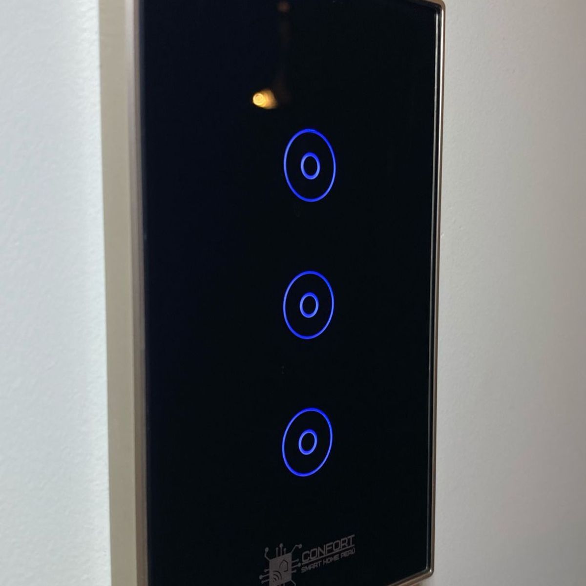 CONFORT - Interruptor Smart Touch Wifi 3 Canales De Marco Metal Inoxidable