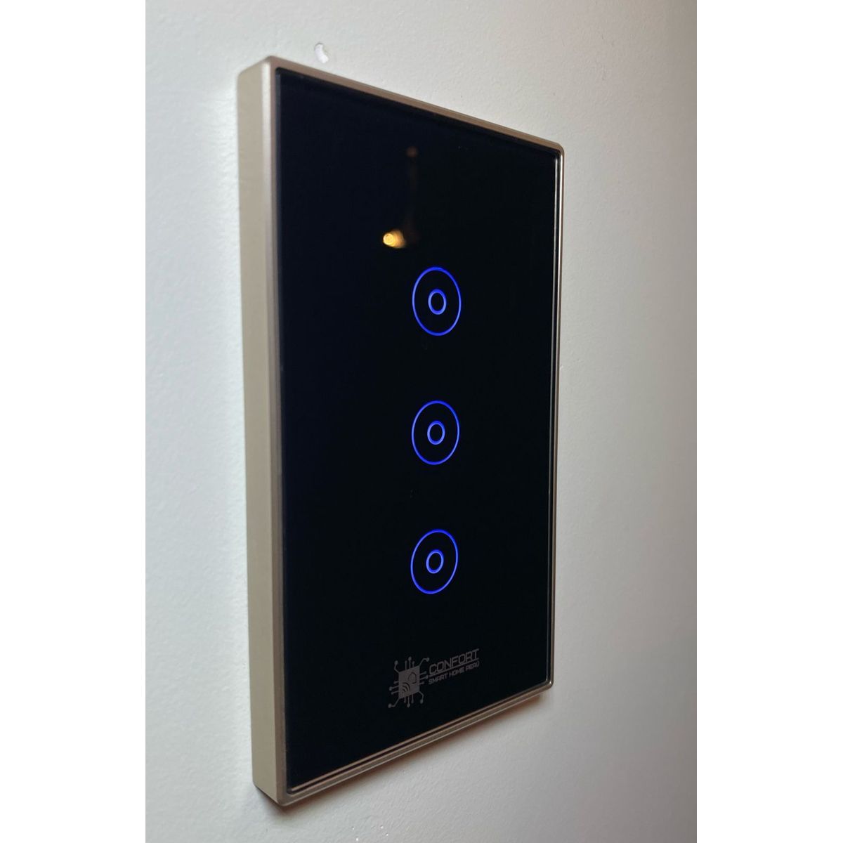CONFORT - Interruptor Smart Touch Wifi 3 Canales De Marco Metal Inoxidable