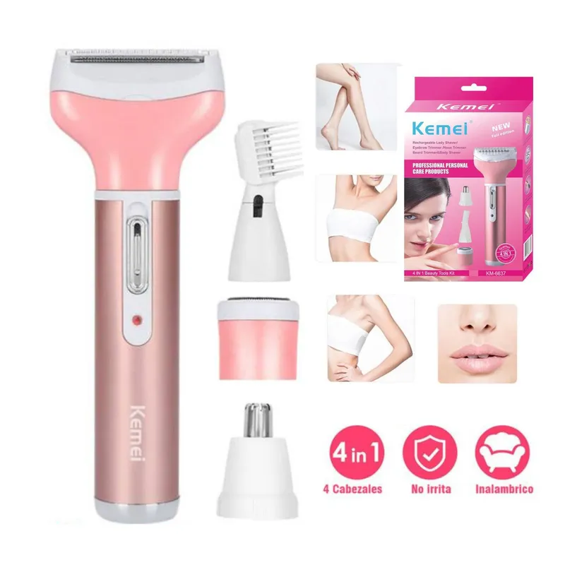 KEMEI - Depiladora Eléctrica Recargable  4en1 para Mujer