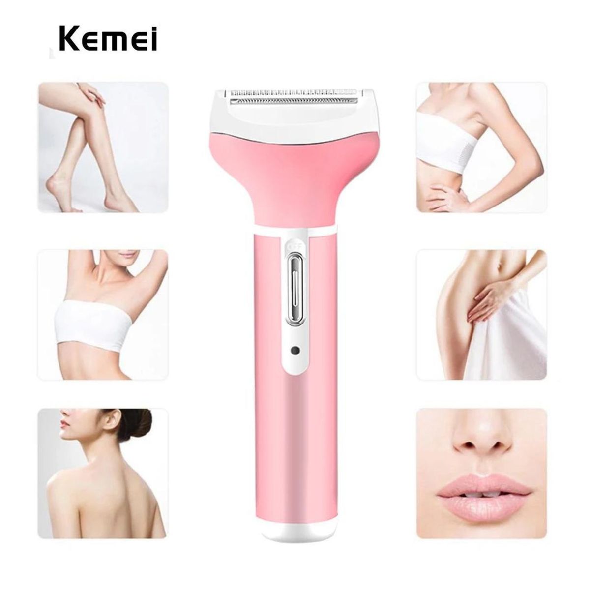 KEMEI - Depiladora Eléctrica Recargable  4en1 para Mujer