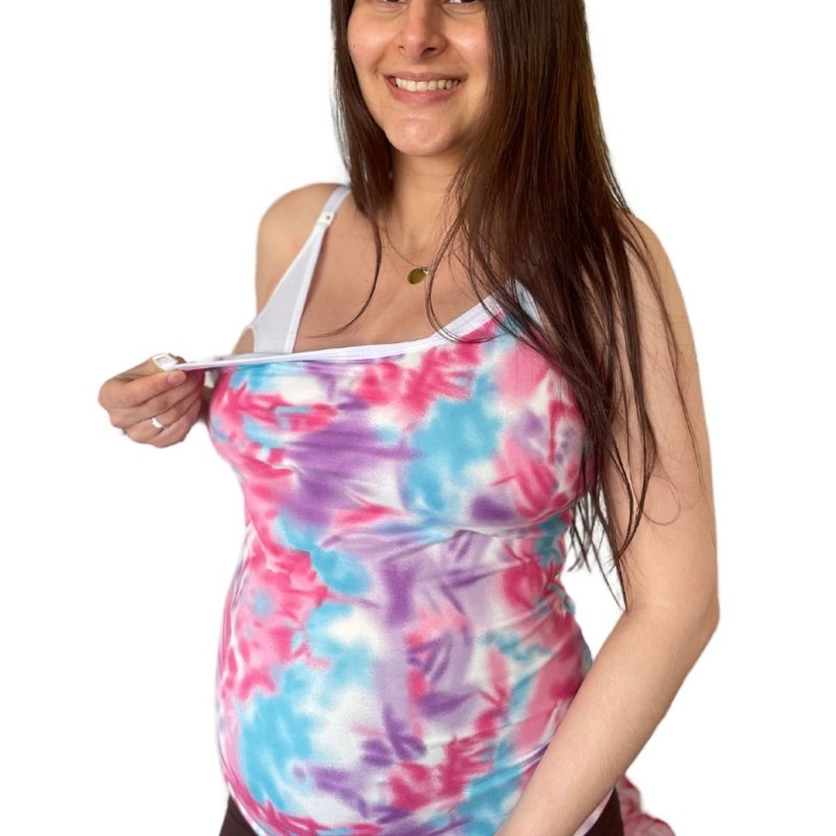 GENERICO - Polo Maternal Tirita Color Rayado Top Interno Lactancia BCxy Lenceria