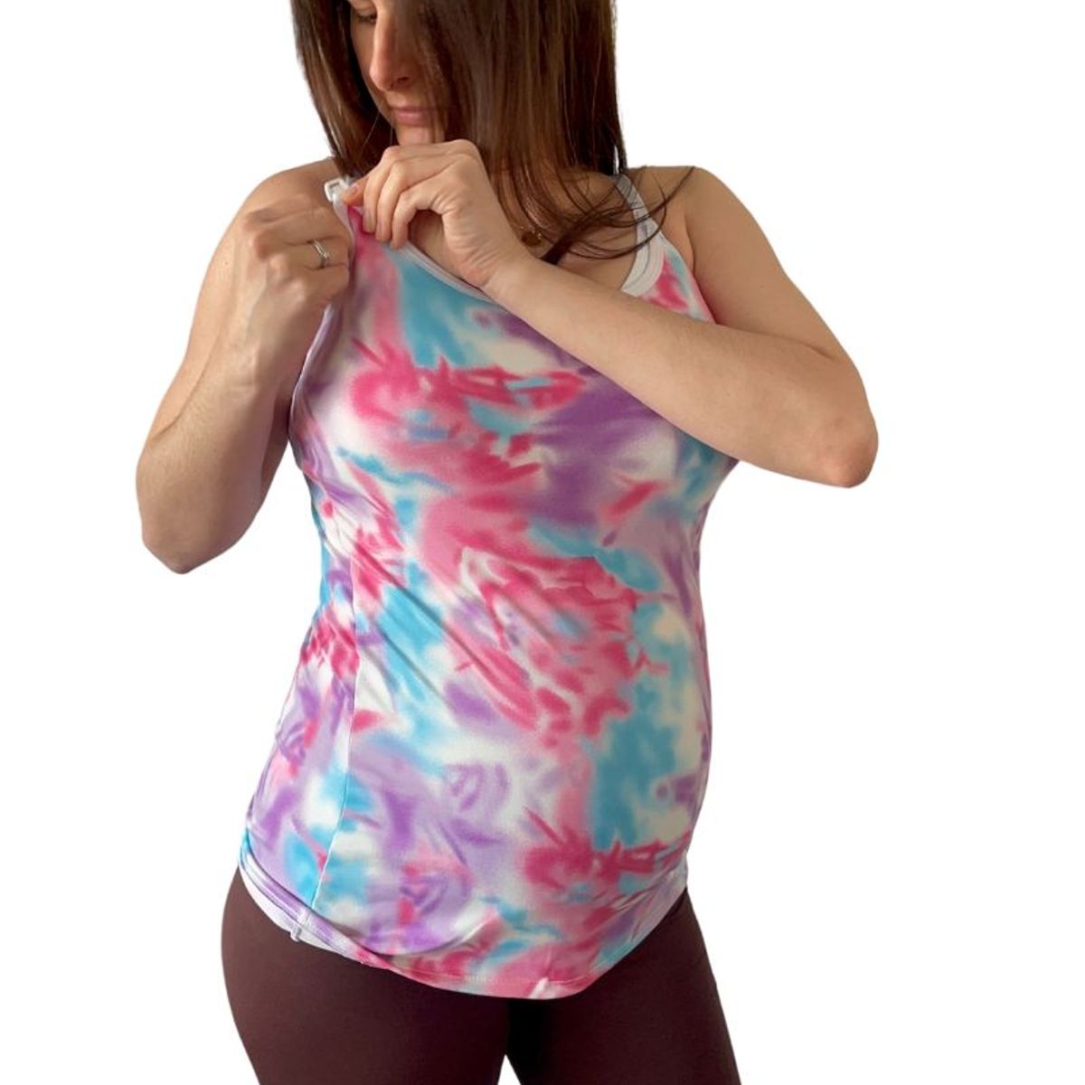 GENERICO - Polo Maternal Tirita Color Rayado Top Interno Lactancia BCxy Lenceria