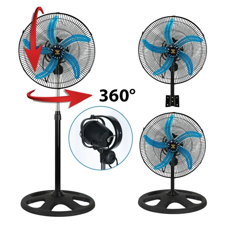 GENERICO - Ventilador Industrial 3 En 1 45Cm Orbital 360° 5 Aspas