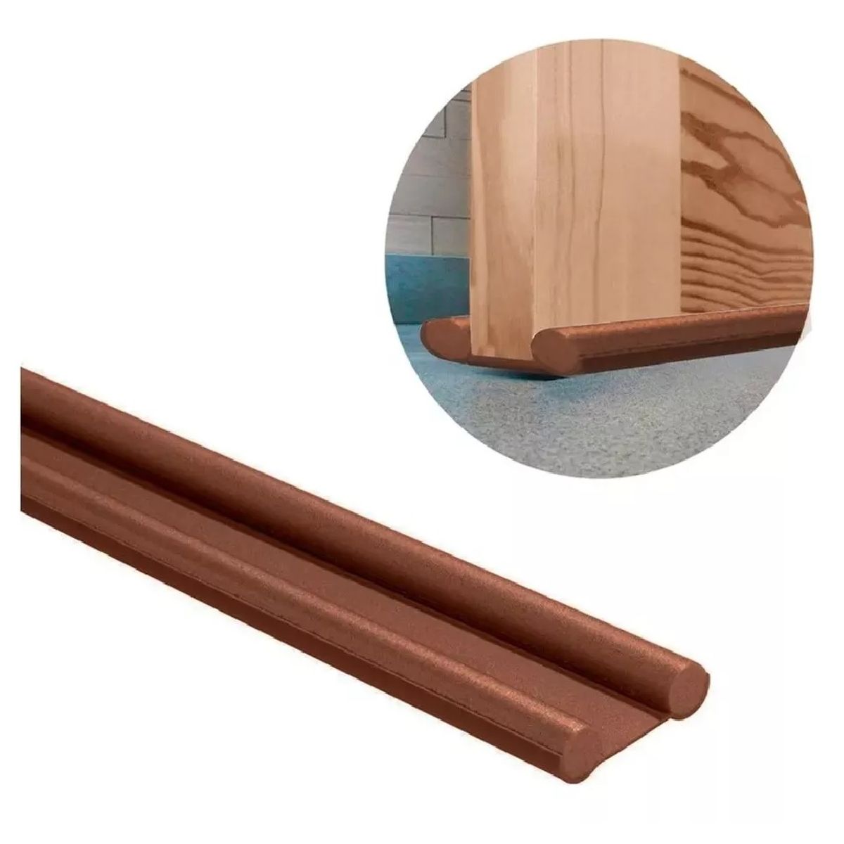 GENERICO - Burlete Flexible 95 cm Protección Sellado de Puerta Marrón