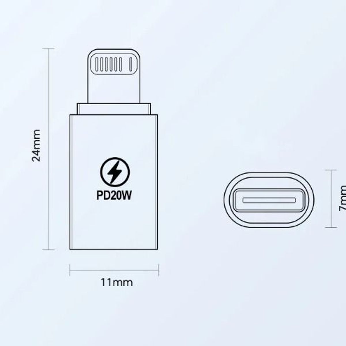 GENERICO - ADAPTADOR DE CARGA PARA IPHONE - OTG TIPO C A LIGHTNING
