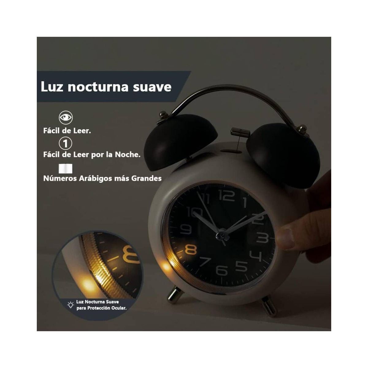 GENERICO - Reloj Despertador  Modelo Campana Silencioso