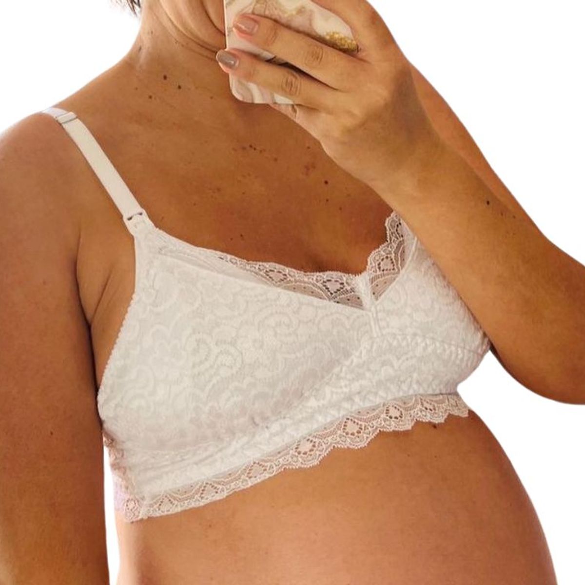 GENERICO - Sosten Maternal Julietta Con Encaje Exterior Broche Lactancia BCxy