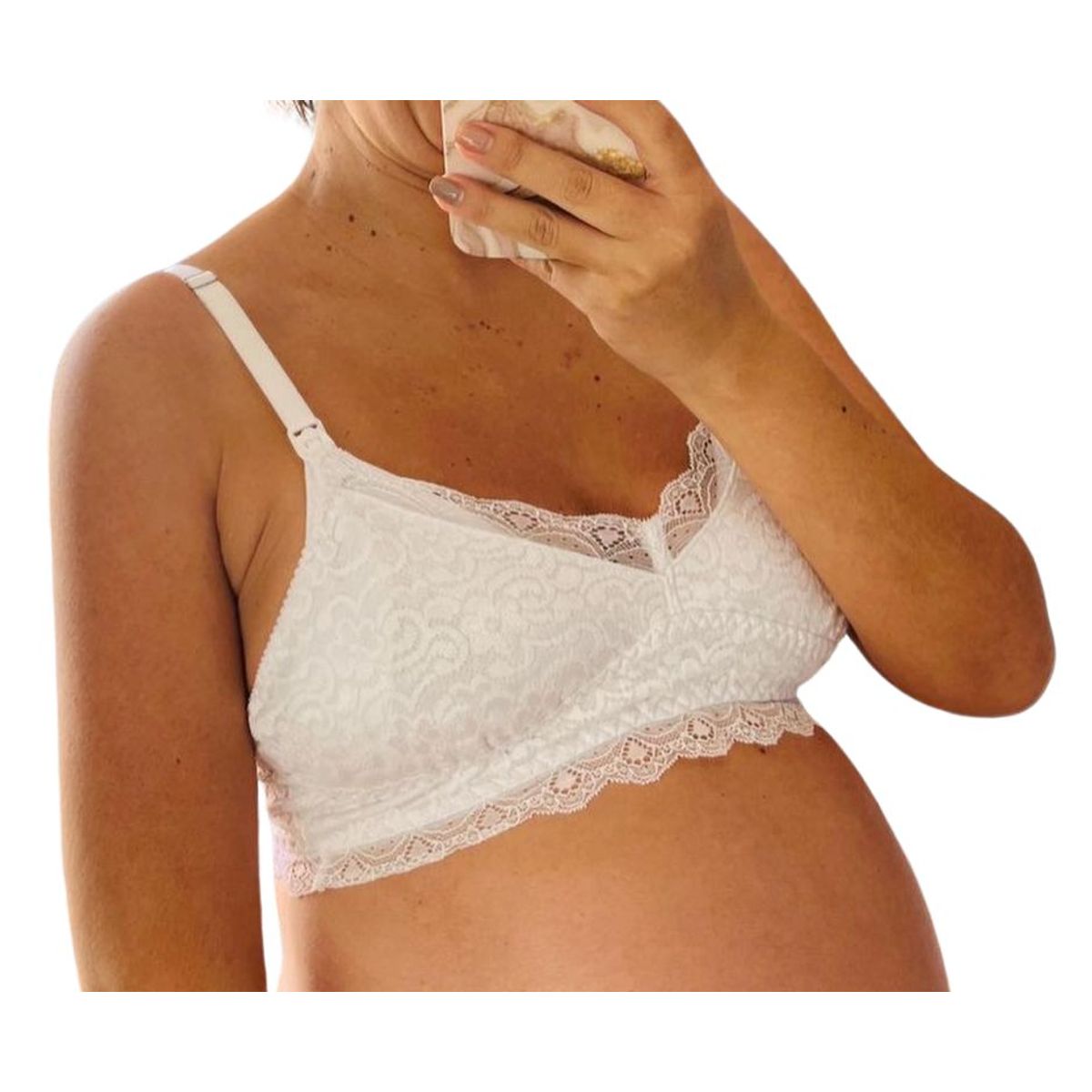 GENERICO - Sosten Maternal Julietta Con Encaje Exterior Broche Lactancia BCxy